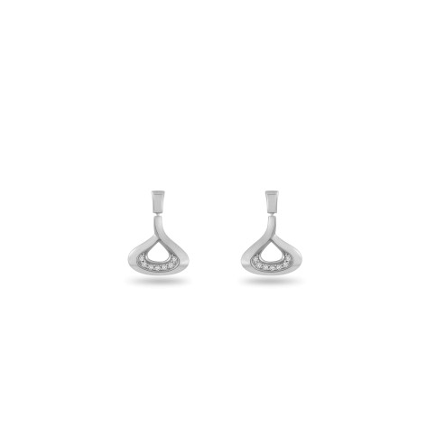 Earring,Sterling Silver , White Zircon