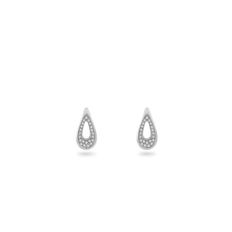 Earring,Sterling Silver, White Zircon