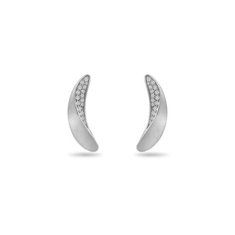 Earring,Sterling Silver, White Zircon