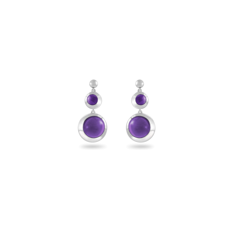 Earring,Sterling Silver,Amethyst