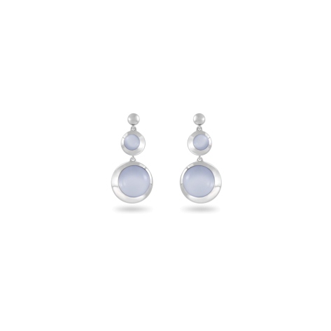 Earring,Sterling Silver,Chalcedony