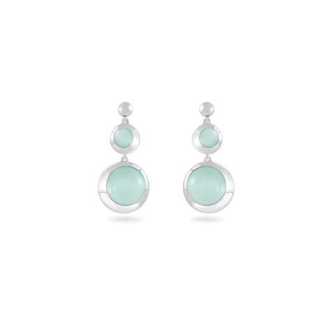 Earring,Sterling Silver,Chalcedony