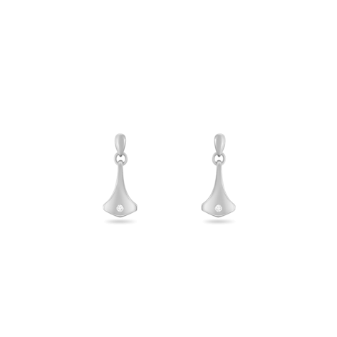 Earring,Sterling Silver,White Zircon