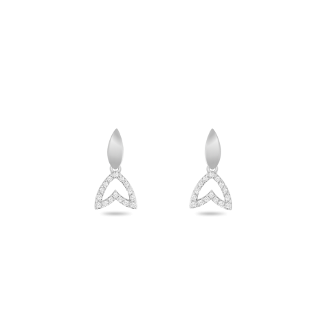 Earring,Sterling Silver,White Zircon