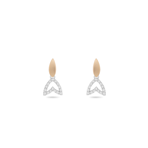 Earring,Sterling Silver,White Zircon