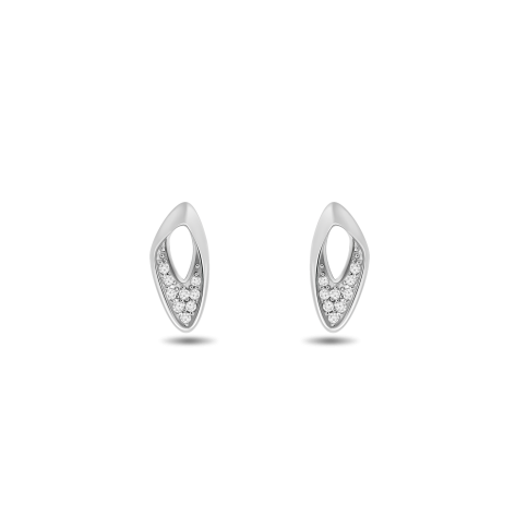 Earring,Sterling Silver ,White Zircon