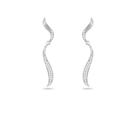 Earring,Sterling Silver,White Zircon