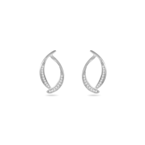 Earring,Sterling Silver,White Zircon