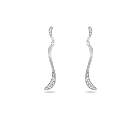 Earring,Sterling Silver,White Zircon