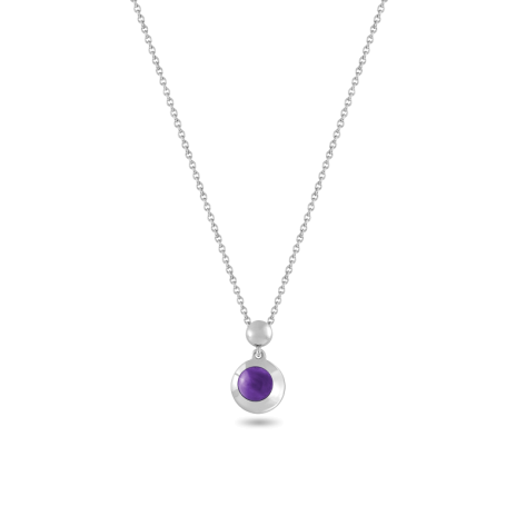 Pendant, Sterling Silver, Amethyst 