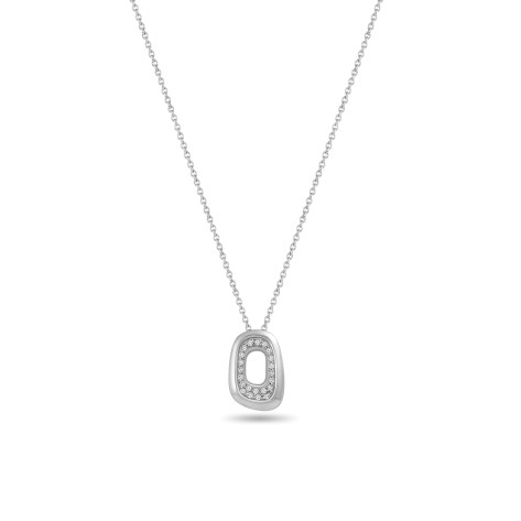 Pendant,Sterling Silver, White Zircon