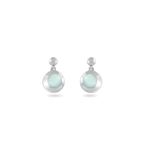 Earring,Sterling Silver,Chalcedony