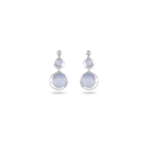 Earring,Sterling Silver,Chalcedony