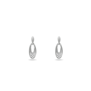 Earring,Sterling Silver,White Zircon