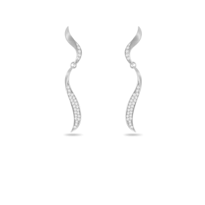 Earring,Sterling Silver,White Zircon