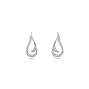 Earring,Sterling Silver,White Zircon