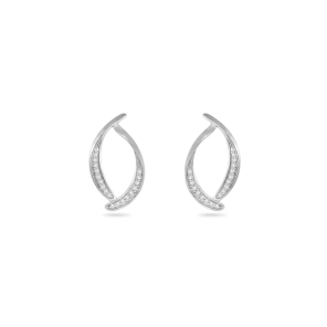 Earring,Sterling Silver,White Zircon