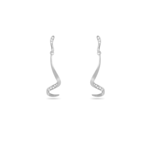 Earring,Sterling Silver ,White Zircon