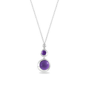 Necklace,Sterling Silver,Amethyst