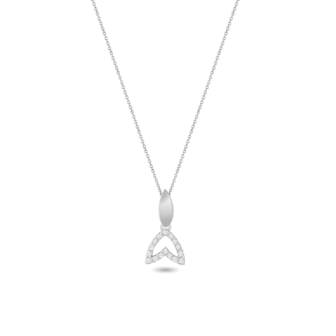 Necklace,Sterling Silver,White Zircon