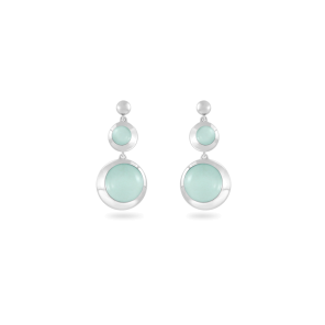 Earring,Sterling Silver,Chalcedony