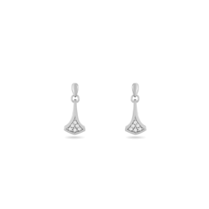 Earring,Sterling Silver,White Zircon